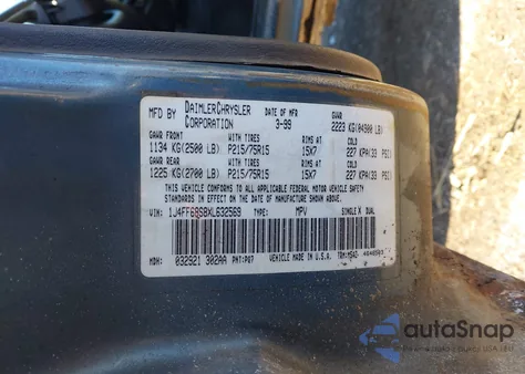 1999 Jeep Cherokee Classic/Sport z USA, uszkodzony, nr VIN 1J4FF68S8XL632569